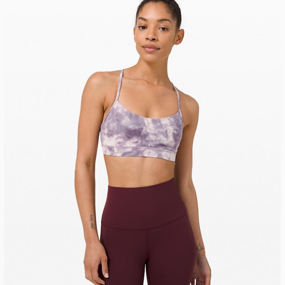 Lululemon Flow Y Bra Nulu Diamond Dye Pink Bliss 2